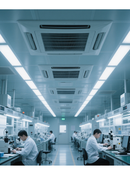 電子製造車間中有隔板高效過濾（lǜ）器的性能（néng）表現與技術優化